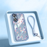 YBD Clear Case For OPPO A17 A17K A38 A18 A58 A78 A1X A2X 4G 5G Fresh Pastel Purple Herb Tiny Flower 