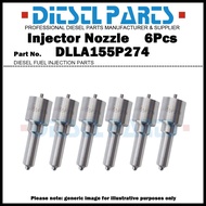 6Pcs Diesel Injector Nozzle Tips DLLA155P274 for Cummins 3.9L 5.9L 4BT 6BT 6BTA 0432131835 043213183
