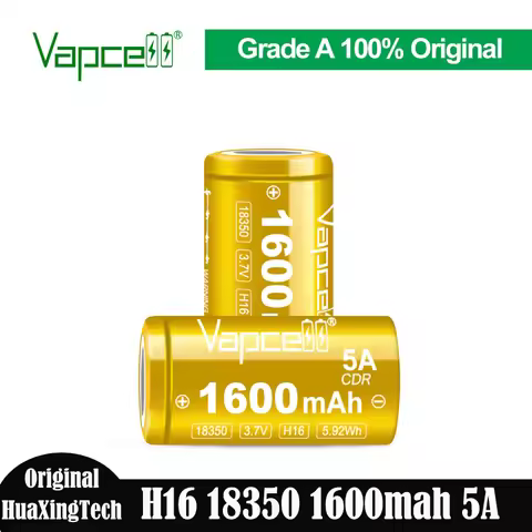 1-10 piece Newest Original Vapcell H16 18350 1600mah Battery INR18350 3.7V 5A Rechargable Batteries 