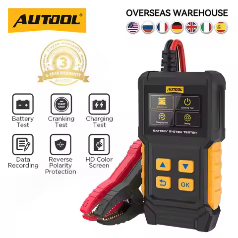 AUTOOL BT360 HD Color Screen 12V Car Battery Tester Analyzer CCA BCI Cranking Charging Scanner Digit