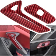 Carbon Fiber Look Interior Door Handle Cover Trim For Chevrolet Corvette C7 Z06 Z51 ZR1 Stingray Gra