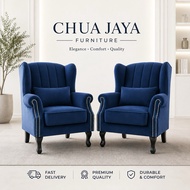 （Wing Chairs 1+1）Luxury Velvet Wing Chair High Back Accent Chair Single Sofa Chair Living Room CHUA 