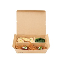 Restaurantware Bio Tek 50.7 Ounce To Go Boxes 100 Disposable Bento Boxes - 3 Compartments Tab Lock C