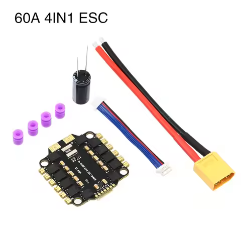 UAngel 4IN1 45A 60A ESC BLHELI_S Support 3-6S brushless motor Support DShot300 600 Multishot Oneshot