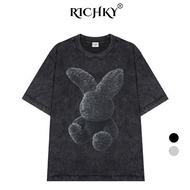 Wash Richky Premium Tee Black Fuzzy Rabbit Black Rabbit