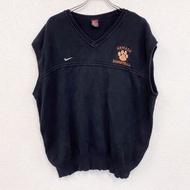 90年代古著Nike棉質針織背心，復古款，黑色，XL碼