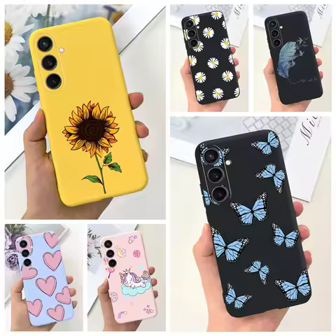 For Samsung Galaxy S23 FE Fashion Sunflower Butterfly Painted Case For Samsung S23FE 5G S 23fe SM-S7