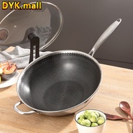 DYK kata Non-stick Wok 316 Stainless Steel Kuali Honey Comb Double Full Screen Pan No Coating Wok Pr