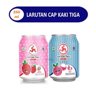 Larutan Cap Kaki Tiga Anak Strawberry / Leci 250 ml / Larutan Penyegar Cap Kaki 3 Kaleng