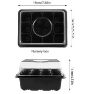 Greenhouse Propagation Box 12 Cells Greenhouse Propagation Tray Indoor Mini Greenhouse Propagation Set with Lid and Ventilation