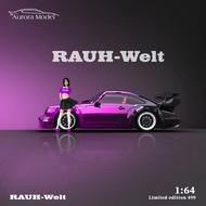 Aurora Model Porsche RWB 964 Chrome Purple Black Figure