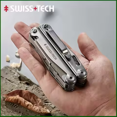 SWISS TECH 18 in 1 Multitool Pliers Folding Multi-functional Combination Tool Pocket Knife Portable 