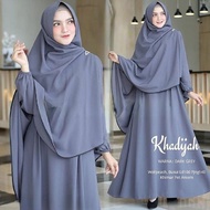 (!)(!) Baju Gamis Polos Muslim Khadijah Syari Set Hijab