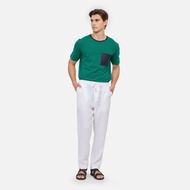 Stripe Cotton Mercerized Pocket Silk T-Shirt - Green