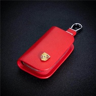 เคสที่ห้อยกุญแจรถยนต์หนังแท้สำหรับ Porsche Macan Panamera Cayman Cayenne Coupe Carrera 911 970 986 9