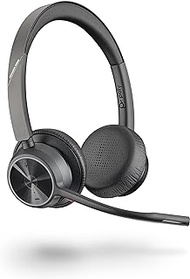 Plantronics Poly - Voyager 4320 UC Wireless Headset () - Headphones with Boom Mic - Connect to PC/Mac via USB-C Bluetooth Adapter, Cell Phone via Bluetooth - Works with Teams, Zoom &amp; More,Black
