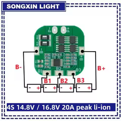 SAMIROB 4S 14.8V / 16.8V 20A peak li-ion BMS PCM battery protection board bms pcm for lithium LicoO2