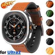 Leather Strap for Samsung Galaxy Watch Ultra2 47mm Ultra (2025) 47mm No Gaps Business Band Bracelet 