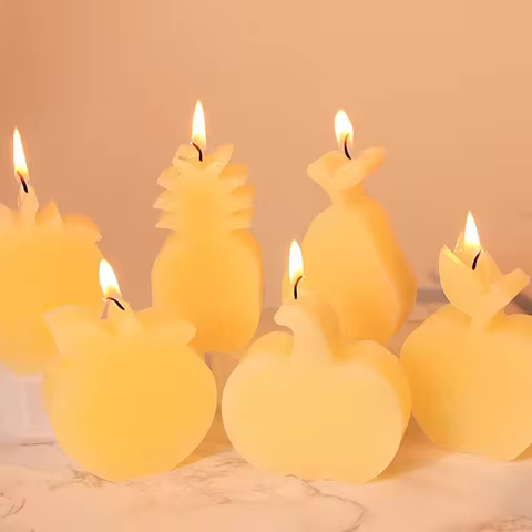 Fruit Shape Candle Molds Apple Pear Strawberry Shaped Silicone Mold Resin Plaster Candle Soap Molds 