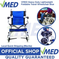 Vmed Heavy Duty Lightweight Travel Wheelchair Blue