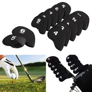10pcs Black Golf Head Covers Club Iron Putter Head Protector Neoprene Cover Golf Accessory 3 4 5 6 7 8 9 Sw Pw Aw Wholesale