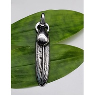 Takahashi Goro’s Style Stainless Steel Heart Wheel Feather Pendant