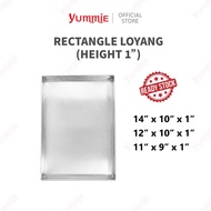 【YUMMIE】Rectangle Loyang｜Loyang Swiss Roll｜Loyang Biscuit Tray｜Baking Tray｜1 Inch Height｜11x9x1 / 12