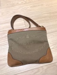 100% Real Vintage Prada Embroidered Logo Cross Shoulder Bag | not LV Delbaux Gucci Celine Coach Goyard Longchamp
