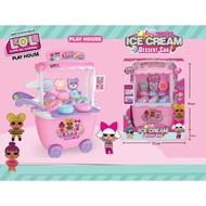 Mainan LOL untuk perempuan/LOL Ice Cream Dessert Car Series pink colour good quality/ready stock/fre