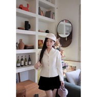 Calie Tweed Jacket - Luxurious Black Winter White Tweed Jacket Winter Jacket Woman Winter Coat Woman