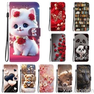 3D Cute Painted Flip Leather Case Stand Wallet Cover For Honor X8C Casing Wallet Leather Phone Case 