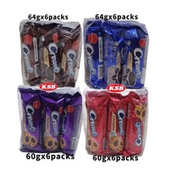 【60g/64g x 6 packs】Cream-O Vanilla/Chocolate/Tart Strawberry/tart.blueberry