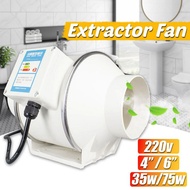 Exhaust Fan 4"6" Home Silent Inline Pipe Duct Fan Bathroom Extractor Ventilation Kitchen Toilet Wall Air Cleaning 220V/50hz