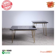 Black Guest Table with GOLD Legs 80x40 Height 50cm Bedroom Table/ Cafe Table hairpin leg Coffee Tabl