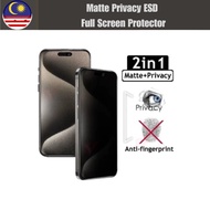 Huawei Nova 3 3i 4 7i 5T 7 7SE P30 Y9 Prime ESD Matte Privacy Full Tempered Glass Protector