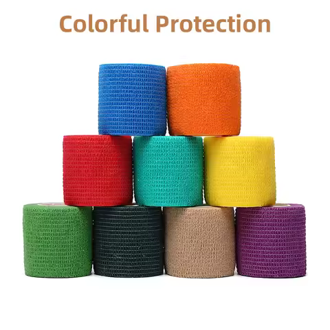 Black sports self-adhesive elastic bandage with 4.8-meter elastic knee pads, 18 colors for fingers, 