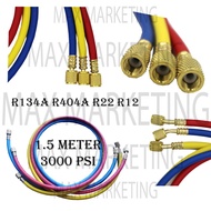 ALi R134a R22 Charging Hose R134a R22 R404a R12 Manifold Gauge Aircond Refrigeration Gas Meter Paip Car Accessories