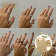 HITAM Silver Ring set/Bohemian Ring/Metal Ring set/Black Silver Stone Ring/Men's Ring/Ring set