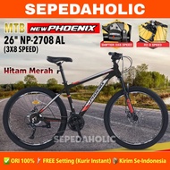 Sepeda Gunung MTB NEW PHOENIX 2708 AL / VELION SALVO 03 Ukuran 26 27.5 Inch Rem Cakram Dewasa