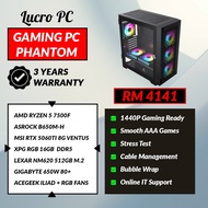 Custom PC Gaming PC PHANTOM - RYZEN 5 7500F / RTX 5060TI / 16GB RAM / 512 SSD