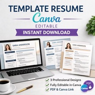 Template Resume Canva Professional Editable | Instant Download | Job CV Design