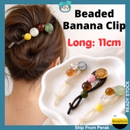 AIDA Premium Korean Style Beaded Banana Hair Clip Non-Slip Strong Hold Hair Accessory for Women韩系珠饰香