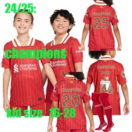 24/25 Mohamed Salah Darwin Nunez 24/25 LiVerPools champions Soccer Jersey kid suit (with pants and s