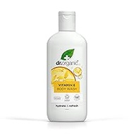 Dr Organic Vitamin E Körperwäsche, Duschgel, Alle Hauttypen, Natürlich, Vegan, Tierversuchsfrei, Paraben- &amp; SLS-frei, Recycelbar &amp; Aus im Meer gebundenem Plastik recycelt, Zertifiziert Bio, 250ml