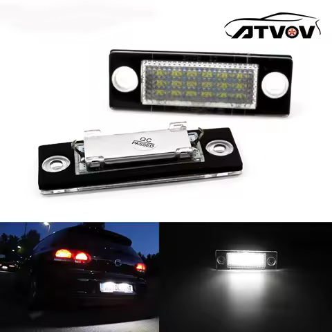 ATVOV 2pcs LED Number License Plate Light Lamp 3B5998026 for VW Passat B5.5 Caddy MK3 Golf Transport