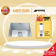 Smeg VSTQ40-2 40cm Single Bowl Under Mount Stainless Steel Kitchen Sink / 1 Bowl Undermount / Stainl