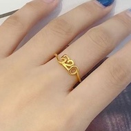 2023沙金520戒指女黄金色告白开口指环女生戒指可调节2023 Shajin 520 Ring Women's Gold Color