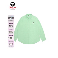 Aape Flagship Store Men's Spring Small Label Badge Letter Embroidery Lapel Long-Sleeved Shirt 8540XX