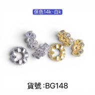 BG148 Color Retention 14k, White k Wave Diamond Spacer Beads
