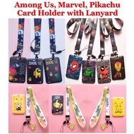 Among Us, Marvel, Pikachu Card Holder with Lanyard, Ezlink Bus Card, Staff ID Card Holder (SG Stocks)